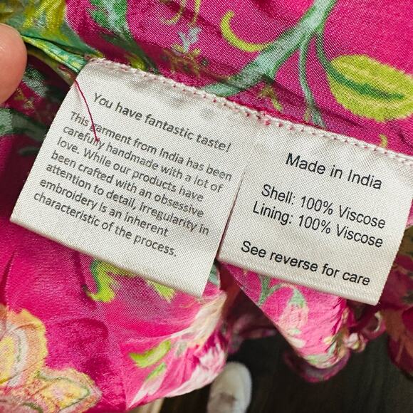 ROCOCO SAND Chloe Pink Floral Long Sleeves Wrap Maxi Dress Size Small - Picture 14 of 16